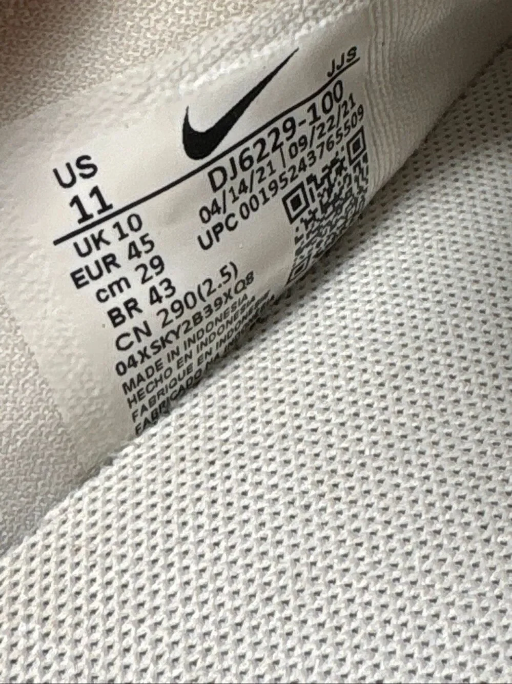 Nike Offline 2.0 Light Bone Orange Laces Mule Slides Mens 11 DJ6229-100